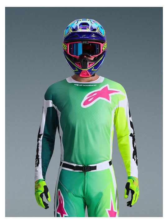 Мотоциклетна Блуза Alpinestars Racer Portl Зелена Бяла Черна