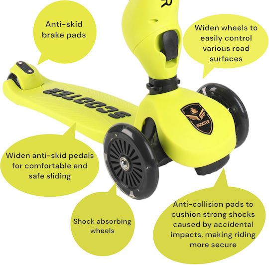 Kinderroller 3-Rad mit Sitz für 12 Monate Gelb