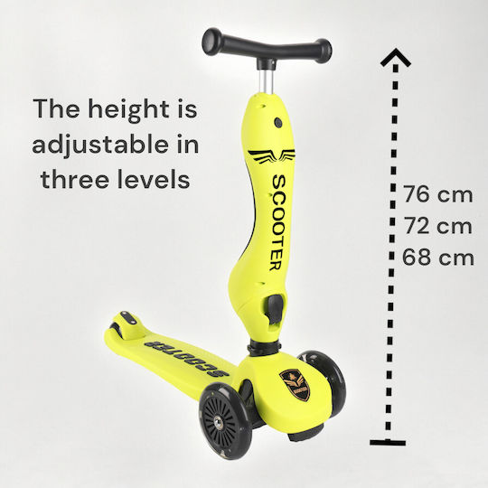 Kinderroller 3-Rad mit Sitz für 12 Monate Gelb
