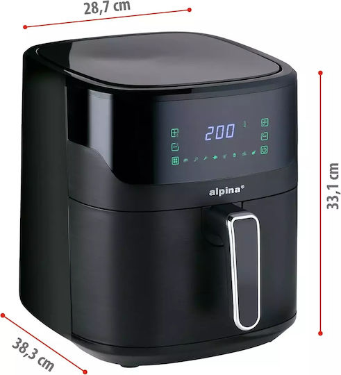 Alpina Air Fryer 6.5lt Μαύρο