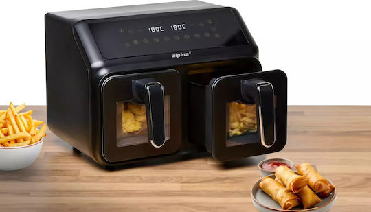 Alpina Air Fryer with Wi-Fi & Double Detachable Bucket 8lt Black
