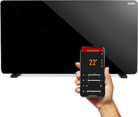 Domo Convector Electric De Pardoseală 2000W Cu Termostat Electronic Și WiFi 82x45.8cm Negru