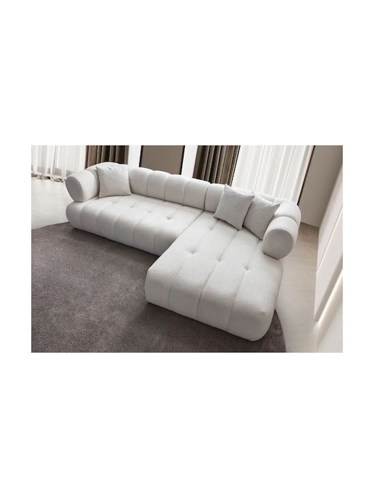 Petra Γωνιακός Καναπές με Δεξιά Γωνία Λευκό 280x90x70εκ.