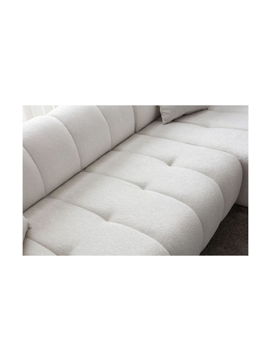 Petra Γωνιακός Καναπές με Δεξιά Γωνία Λευκό 280x90x70εκ.