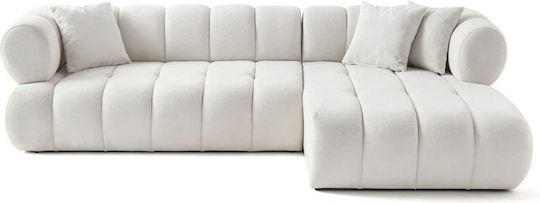 Petra Γωνιακός Καναπές με Δεξιά Γωνία Λευκό 280x90x70εκ.