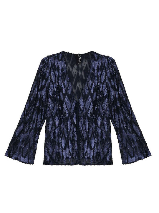 Long Women's Cardigan Blue