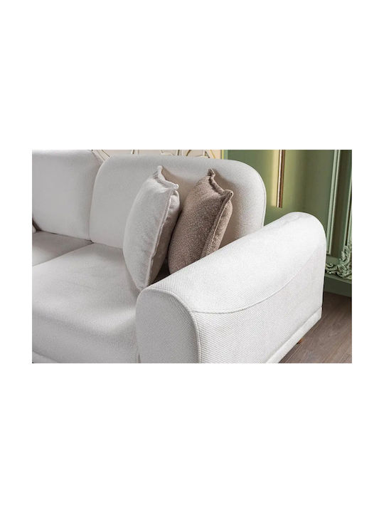 Bohem Τριθέσιος Καναπές Κρεβάτι Cream 228x93x83εκ.