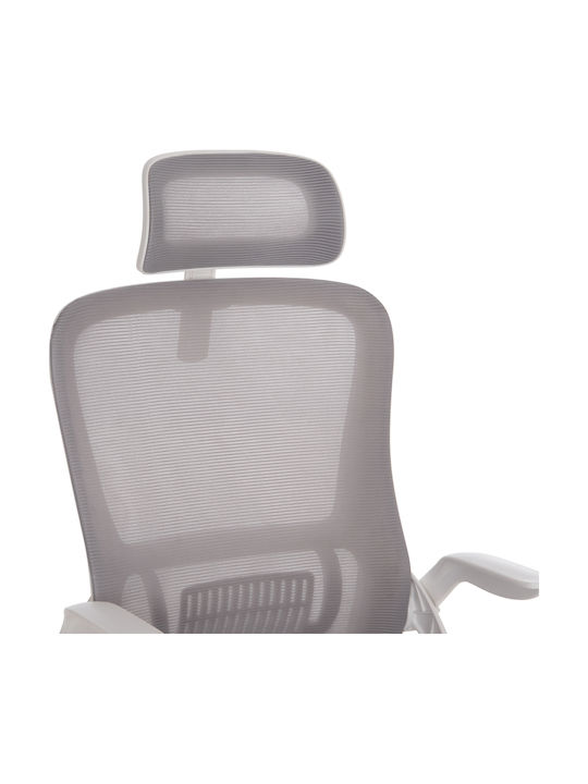 HomeMarkt Blazer Office Chair with Adjustable Arms Grey White
