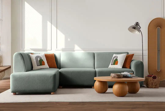 S-loft Corner Couch with Left Corner Sea Green 206x290x85 cm