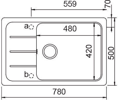 Schock Element Drop-In Кухненски Мивка от Течен Гранит Дължина 78xШирина 50см Бежова