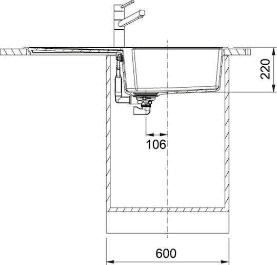 Franke Urban Ubg 611-100 1140687691 Drop-In Мивка от Синтетичен Гранит Ш100xД50см Бежов