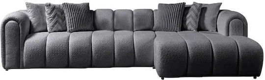 N-line Γωνιακός Καναπές με Δεξιά Γωνία Dark Grey 265x185x70εκ.