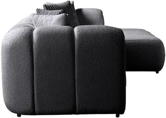 N-line Γωνιακός Καναπές με Δεξιά Γωνία Dark Grey 265x185x70εκ.