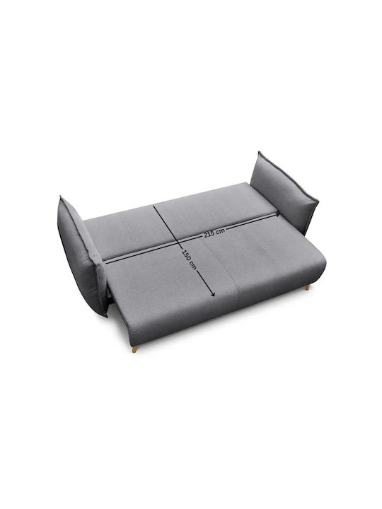 Puffy Τριθέσιος Καναπές Κρεβάτι Grey 235x98x95εκ.