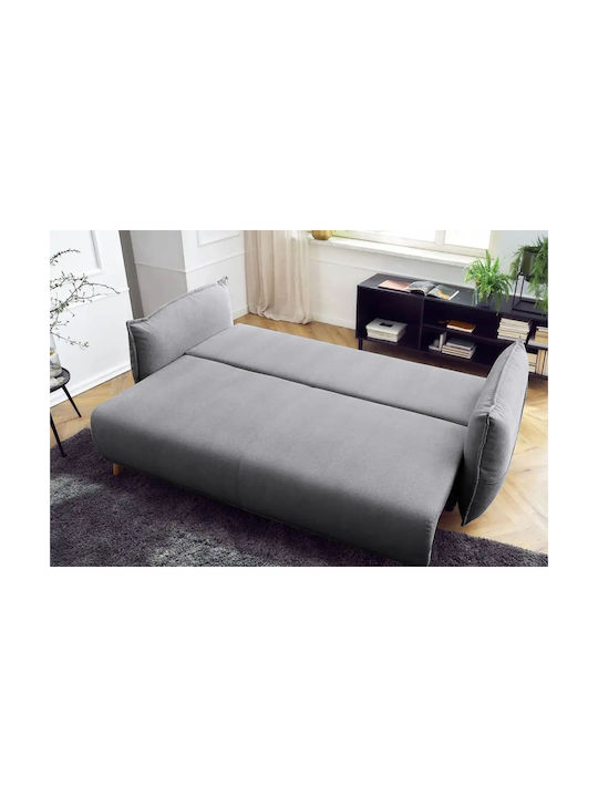 Puffy Τριθέσιος Καναπές Κρεβάτι Grey 235x98x95εκ.