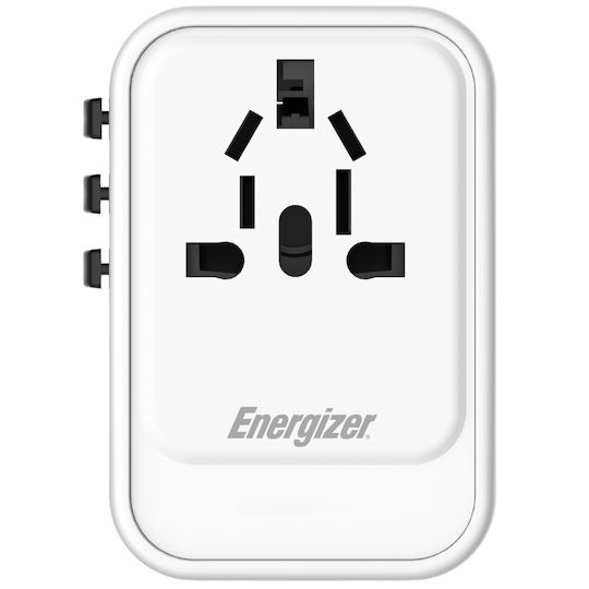 Energizer Wireless Charger with USB-A Port and 2 USB-C Ports 18W White