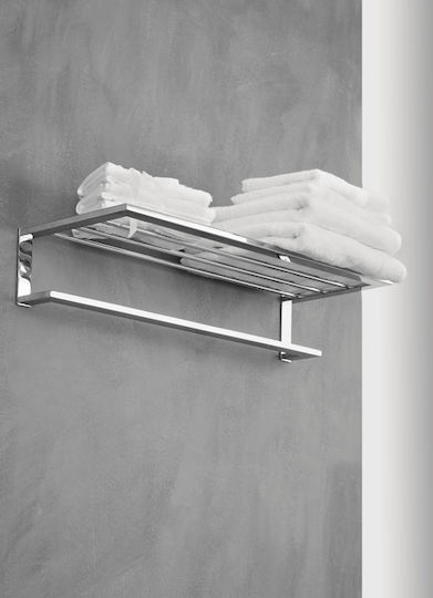 Bronze Art Wall-Mounted Bathroom Shelf Unit with 5 Positions ​60x21cm Inox Silver