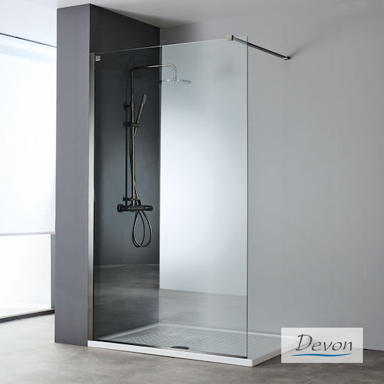 Devon Iwis Walk-in Fixed Side for Shower 46-48x200cm Clear Glass