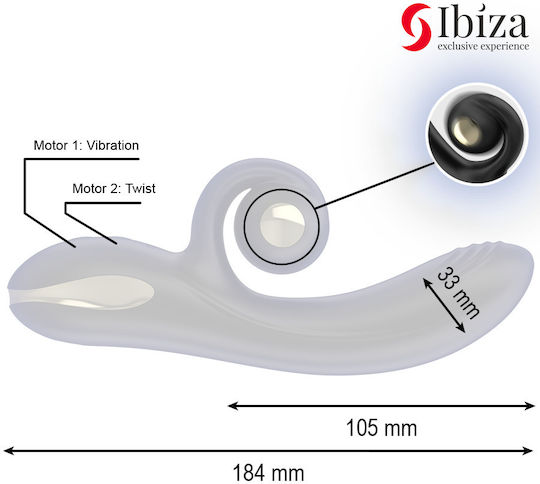 Ibiza Twister Vibrator Kaninchen Schwarz