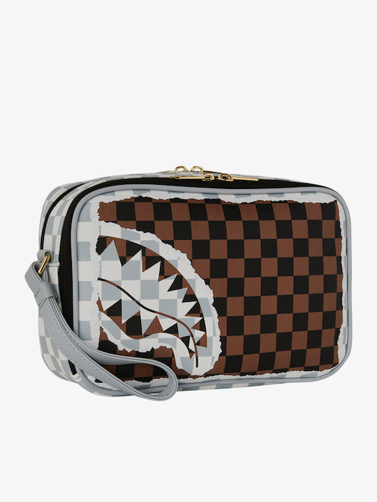 Sprayground Unisex Kulturbeutel Cremfarben Braun Tränen Muster Toiletry Brick Multi