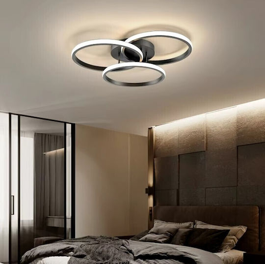 Home Lighting Πλαφονιέρα Οροφής 50εκ. Μαύρη με Ενσωματωμένο LED