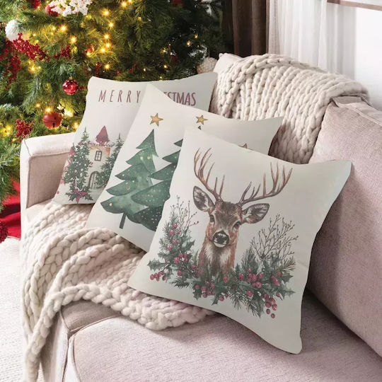 Borea Christmas Decorative Pillow Figure Beige 45x45cm