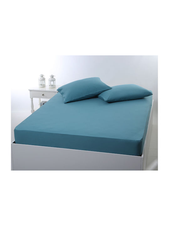 Silk Fashion Σεντόνι King Size με Λάστιχο 180x200+35εκ. Πετρόλ