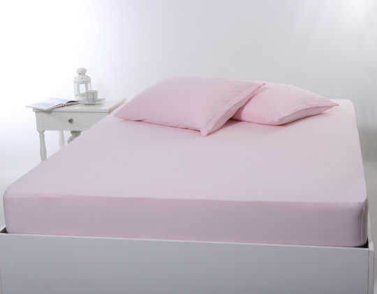 Silk Fashion Σεντόνι Υπέρδιπλο με Λάστιχο 160x200+35εκ. Ροζ