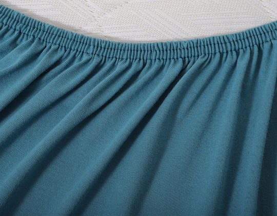 Silk Fashion Sheet Super-Double with Elastic 160x200+35cm. Petrol Blue