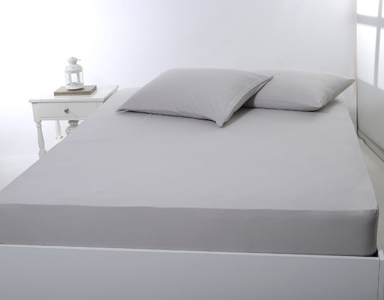 Silk Fashion Sheet Super-Double with Elastic 160x200+35cm. Light Grey