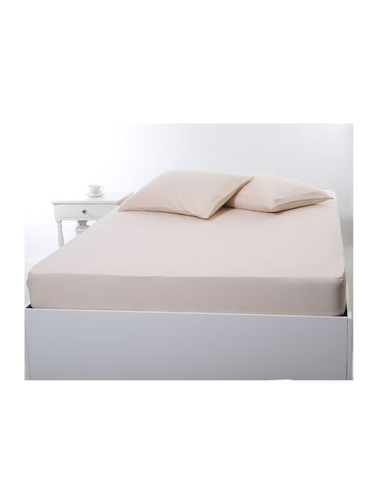 Silk Fashion Σεντόνι Μονό με Λάστιχο 100x200+35εκ. Light Beige