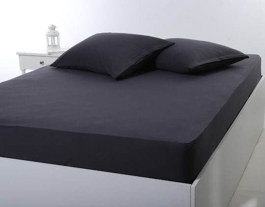 Silk Fashion Sheet King Size with Elastic 180x200+35cm. Dark Grey