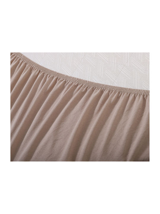 Silk Fashion Σεντόνι Μονό με Λάστιχο 100x200+35εκ. Dark Beige