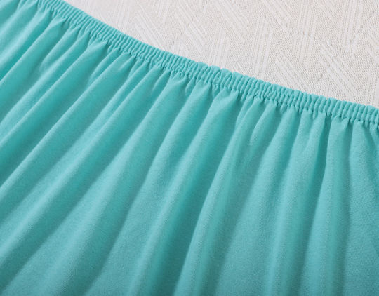 Silk Fashion Sheet Super-Double with Elastic 160x200+35cm. Sea Green