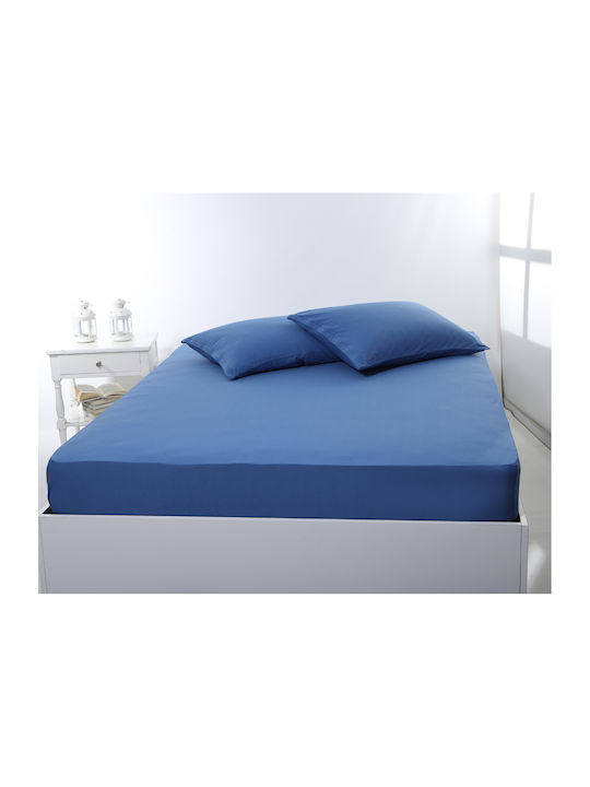 Silk Fashion Σεντόνι King Size με Λάστιχο 180x200+35εκ. Jean