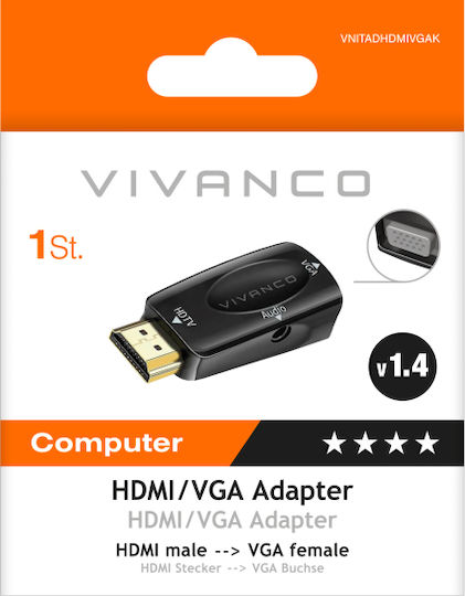 Vivanco Convertor HDMI masculin în VGA feminin 1buc