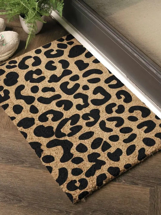 Artsy Mats Entrance Mat made of Coir with Anti-slip Backing Leopard 60x40cm