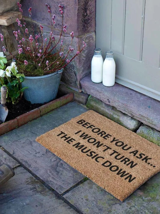 Artsy Mats Doormat Entry Coconut Tree with Non-Slip Underlay Loud Music Loud Music 60x40cm
