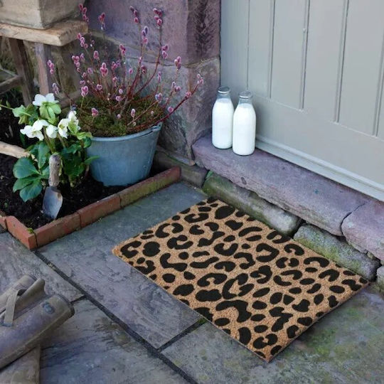 Artsy Mats Covor de Intrare din Cocos cu Suport Antiderapant Leopard 60x40buc