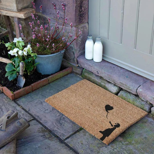Artsy Mats Fußmatte aus Kokosnussfasern mit rutschfester Unterlage Girl With A Ballon 60x40cm