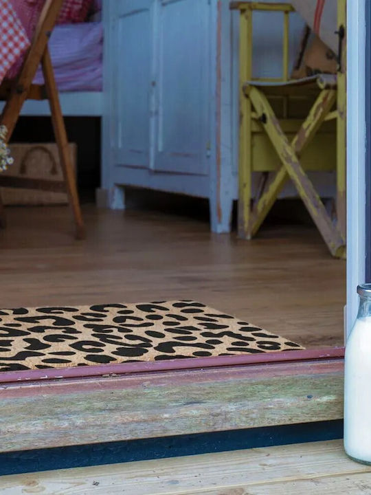 Artsy Mats Entrance Mat made of Coir with Anti-slip Backing Leopard 60x40cm