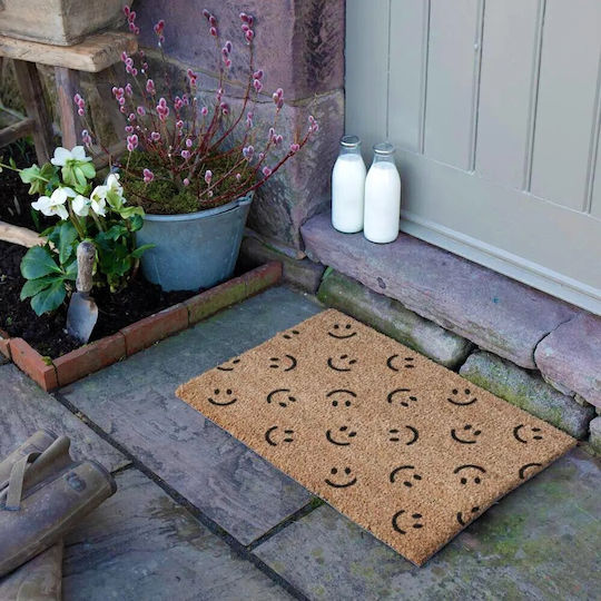 Artsy Mats Fußmatte aus Kokosnussfasern mit rutschfester Unterlage Smiley Faces 60x40cm