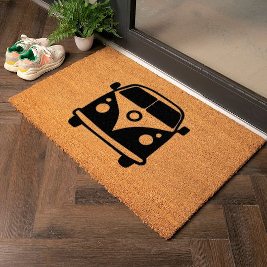 Artsy Mats Праг за вход Правоъгълена от Кокосови влакна с Антиплъзгаща подложка Campervan 60x40бр