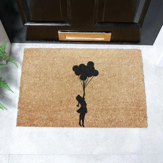 Artsy Mats Fußmatte aus Kokosnussfasern mit rutschfester Unterlage Flying Ballon Girl 60x40cm