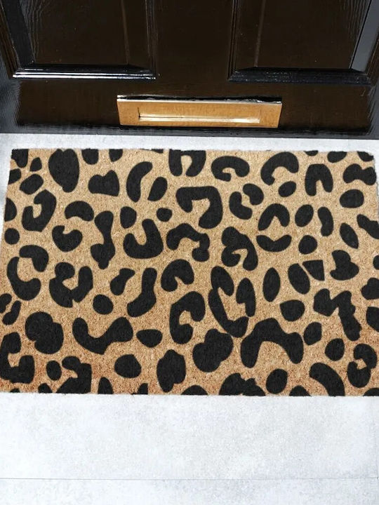 Artsy Mats Entrance Mat made of Coir with Anti-slip Backing Leopard 60x40cm