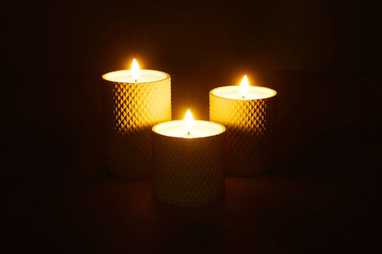 Lifa-Living Dekorative Lampe Wachs-Politur Gray 3Stück