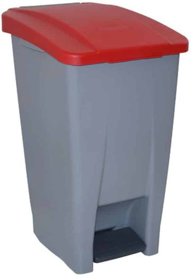 GTSA Plastic Wheeled Waste Bin 60lt with Pedal Gray
