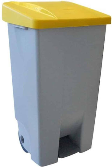 GTSA Plastic Waste Bin 120lt with Pedal Yellow