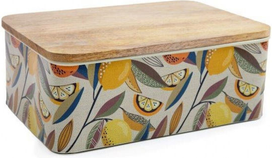 Atmosphera Citrus Zest Plastic Storage Box with Lid Yellow 25.5x10cm