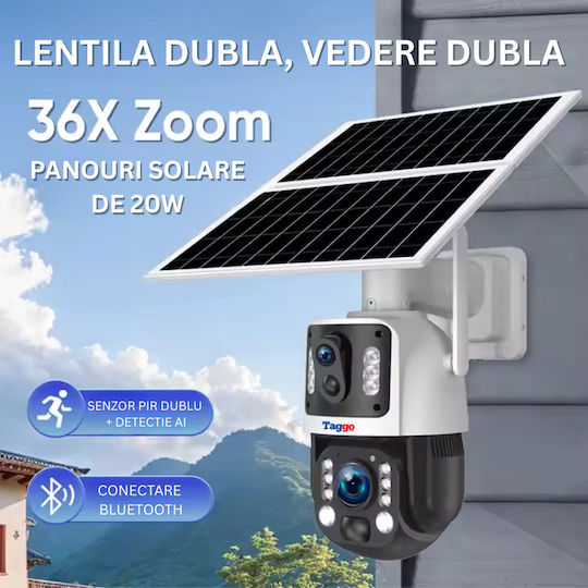 4k Surveillance Camera 4g Sim Card Solar Charging 8mp 36x Optical Zoom Continuous Video Recording Automatic Tracking